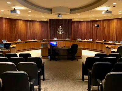 Council Chambers empty 