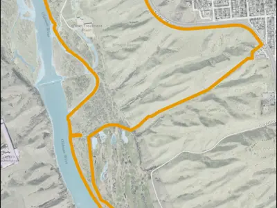 Botteril Bottom Park Map Outline