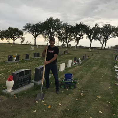 Groundskeeper at cemetery 