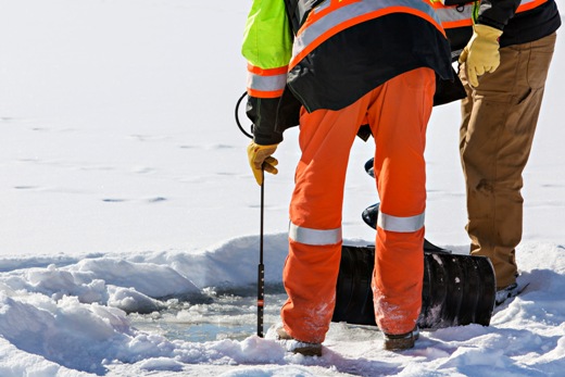 Crew testing ice safety