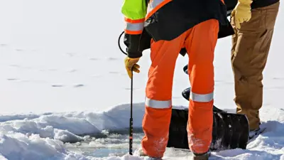 Crew testing ice safety