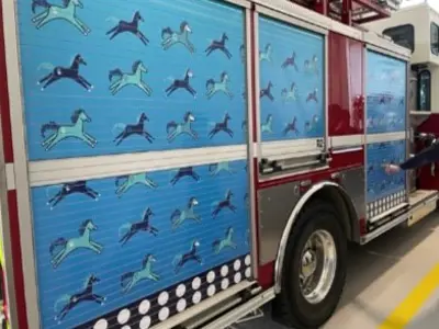 Fire 3 Firetruck with blue horse decal