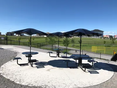 Riverstone Dog Park Tables seating area