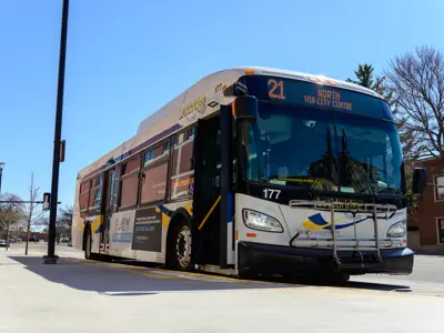 Transit Bus Downtown Street 