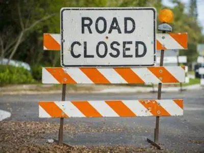 Road Closure Barrier sign