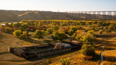 Indian Battle Park River Bottom Train Bridge Coulee Landsdcape