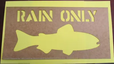 Yellow Fish Road Stencil Stormwater Rain Only